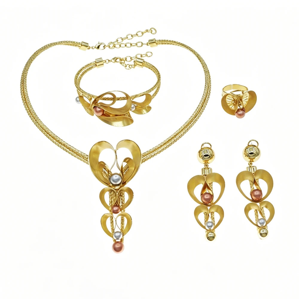 Italian Jewelry Set Alloy Brazilian Jewelry Sets Wedding Party Pendant Necklace Bracelet Ring Earrings Jewelry Set HS2603625