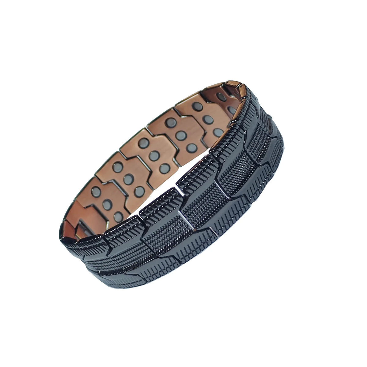 BioMagnetic Jewelry Classic Geometric Anniversary Vintage Solid Copper Magnetic Bio Bracelet Wristband for Unisex