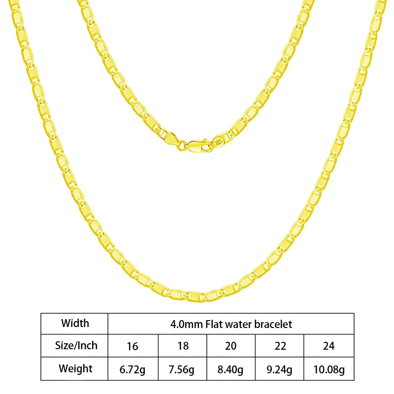 S&S Diamond-Cut Flat Sailor Chain Necklace | 925 Sterling Silver | S&S