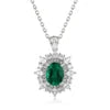 Gemfiori Zhanhao Jewelry S925 Silver Lab Grown Emerald Vintage Custom Engagement Gift Ring Necklace Earrings Ladies' Bridal Jewelry