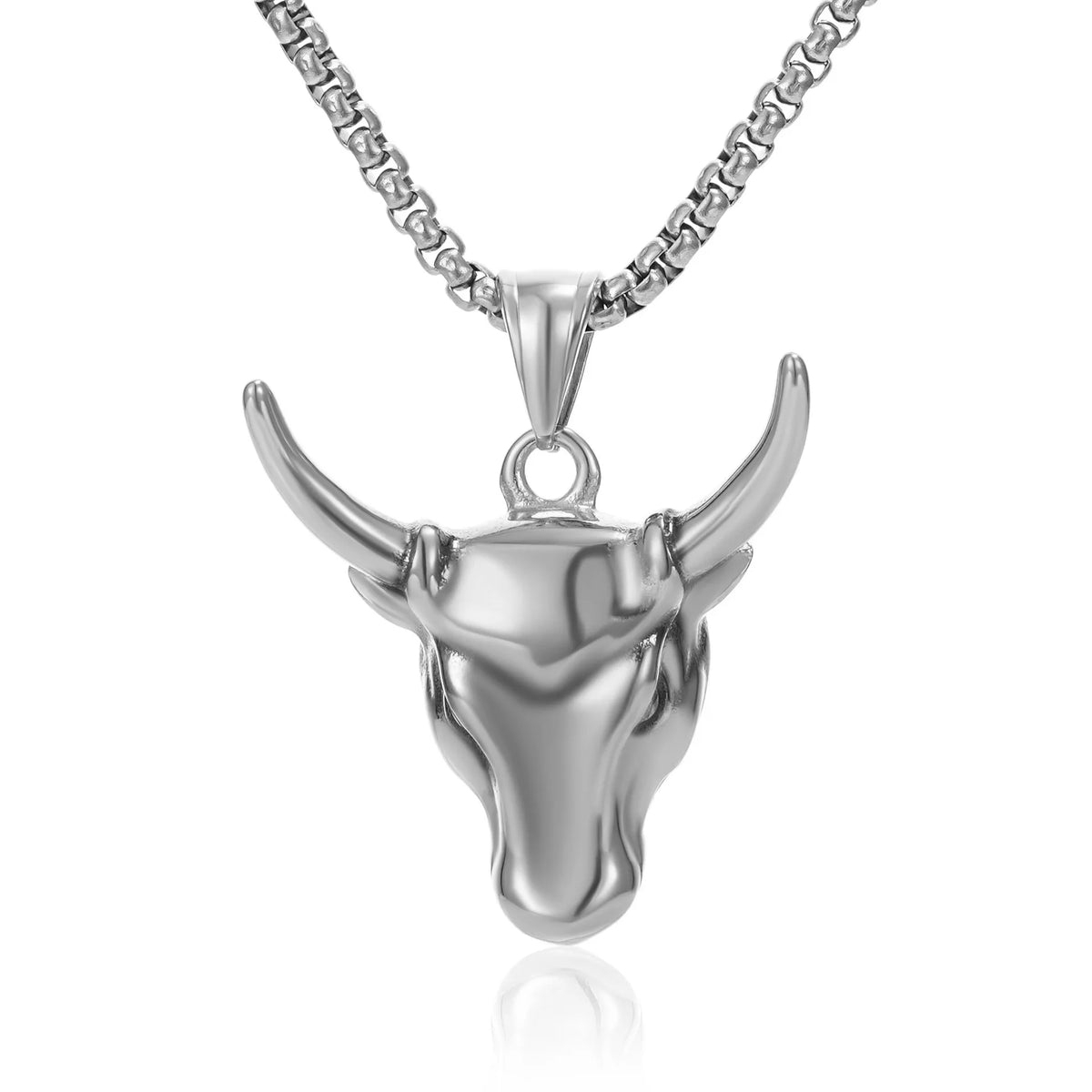 Hip Hop Cattle OX Head 316 Stainless Steel Pvd 18K Gold Plated Pendant Jewelry Fashion Jewelry Necklaces for Men Women Wholesale