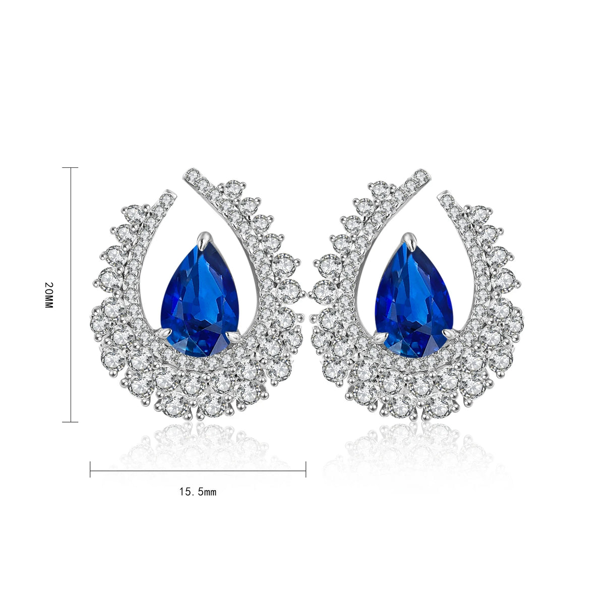 ArtistA Luxury Fancy Design Earring Women Jewelry Lab Gemstone Classic S925 Silver Women Birthday Gift Classic Earring Stud Set