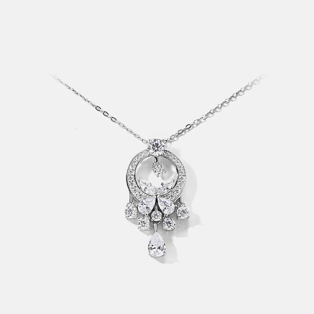 MUSHAN Jewelry Factory S925 Sterling Silver Necklace Women Electroplated Gold High Carbon Diamond Cross Border Jewelry