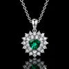 GRA Certificate 925 Silver Pendant Set VVS1 Lab-Grown Diamond Luxury Pendant Holiday Gift Emerald Style Pendant Set