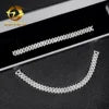 Bulk Stock 5mm 8mm 10mm FL Moissanite Diamond Hip Hop Jewelry 925 Sterling Silver Prong Setting Square Cuban Link Bracelet Men