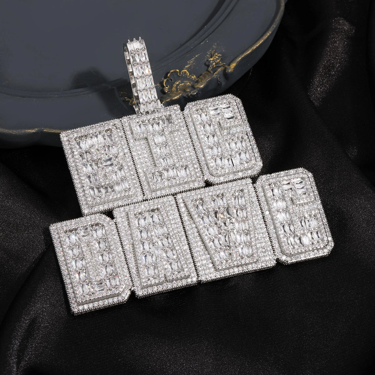 BiG-BOSS Buy Iced Out Custom Name Pendants Necklace Personalized Luxury Men's Krishnavii Silver Moissanite Jewelry Online in India