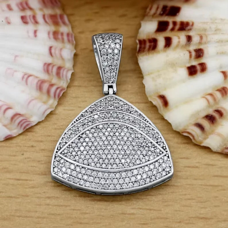 BiG-BOSS Iced Out Triangle Eye Pendant Sterling Silver Moissanite Custom Geometric Luxury Hip Hop Statement Jewelry for Men Party