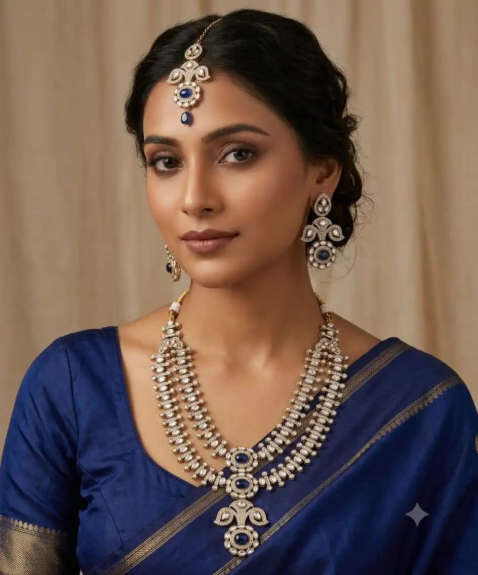 Royal Heritage Dual Layer Pearl Pendant Necklace Set for Women Traditional Bridal Wedding Party Festive Ethnic Designer Wear