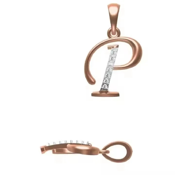 BiG-BOSS Designer P Alphabet Silver Fine Pendant Necklace for Men Luxury Moissanite Hip Hop Party Perfect Gift for Him Jewelry