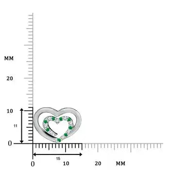 14K Solid Gold Natural Emerald Diamond Double Heart Pendant Necklace May Birthstone Anniversary Wedding Fine Jewellery