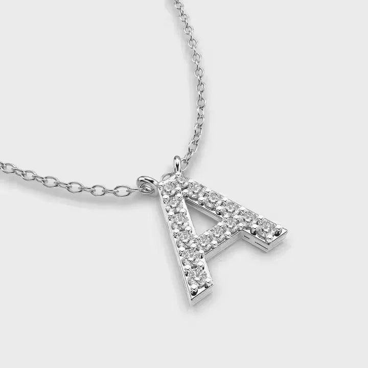 BiG-BOSS Krishnavii Mens Luxury Heart Custom Unique Design Silver Alphabet Pendant Moissanite Party Necklace Chain for Men Gift