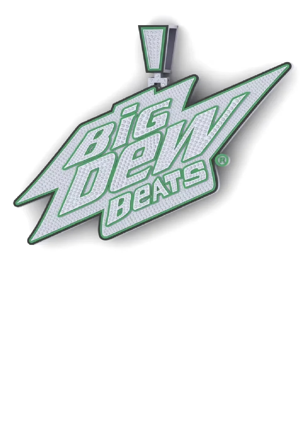 BiG-BOSS Iced out custom green logo pendant necklace with moissanite stones for men hip hop luxury fashion jewellery