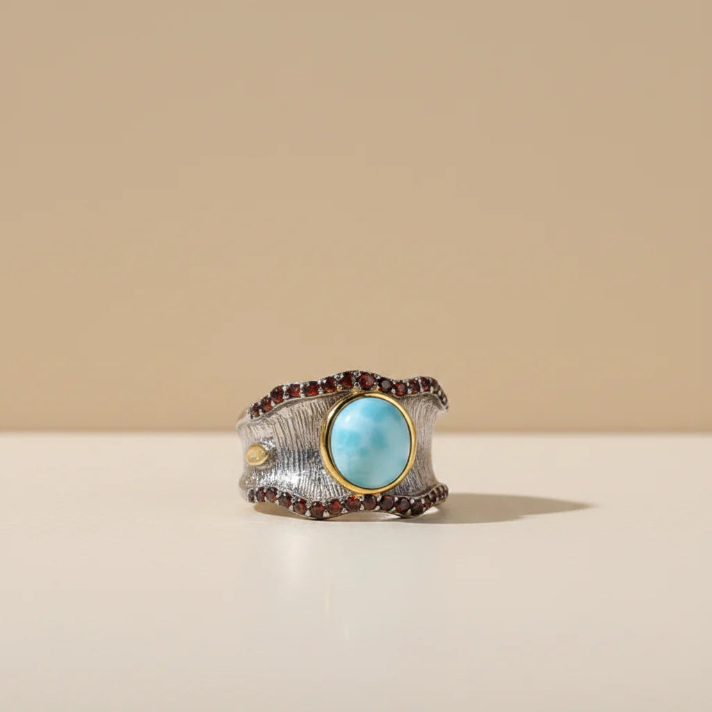 OEM/ODM Handmade Gold Plated High Quality Fashion Garnet Party Rings