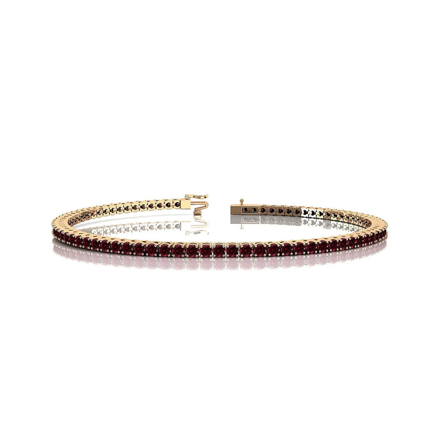 Natural Garnet Shape Gemstone Handmade Tennis Bracelets Designer 14k Gold Fine Jewelry Unique Trendy Party Gift Customizable