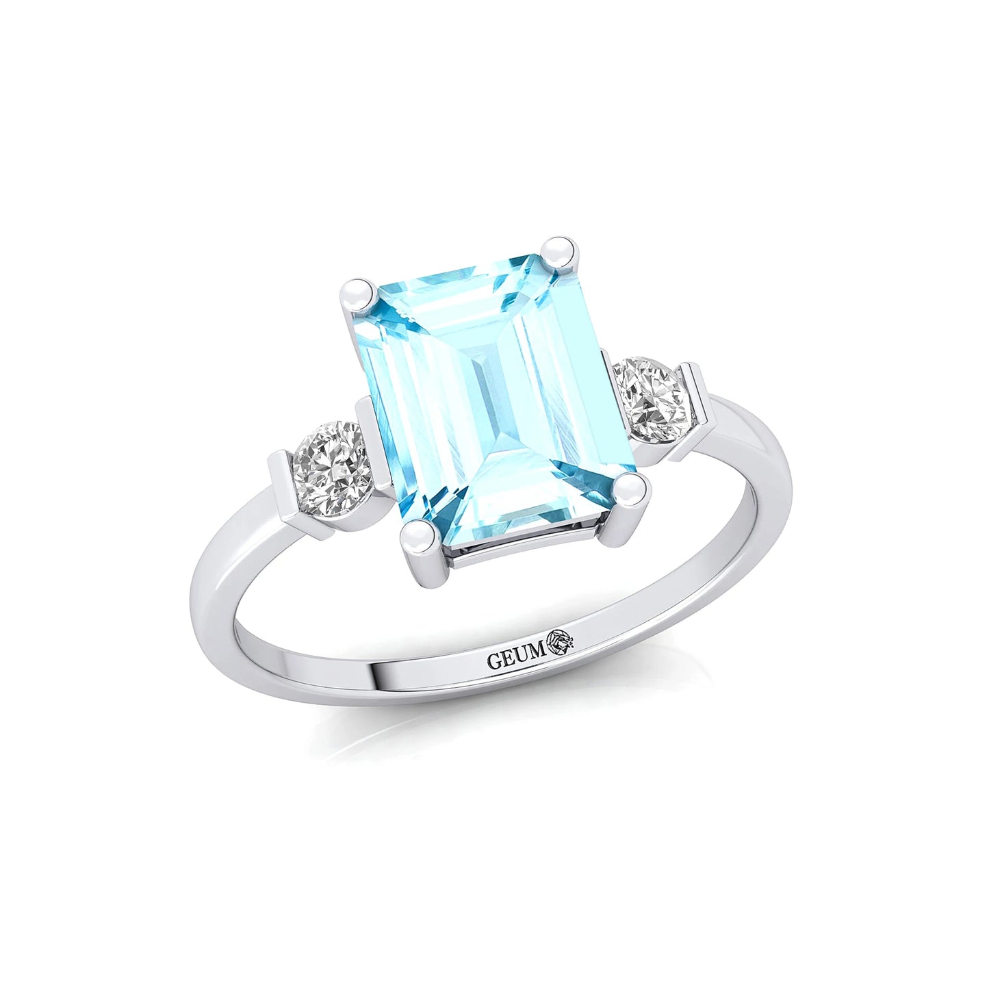 Aquamarine Engagement Ring Vintage 18k Gold March Birthstone Wedding Cluster Natural Diamond Women Party Drop Shipping