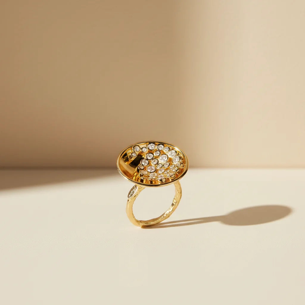 Handmade 925 Sterling Silver Finger Ring With White Zircon