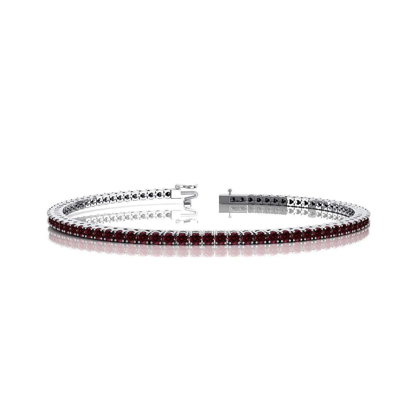Natural Garnet Shape Gemstone Handmade Tennis Bracelets Designer 14k Gold Fine Jewelry Unique Trendy Party Gift Customizable
