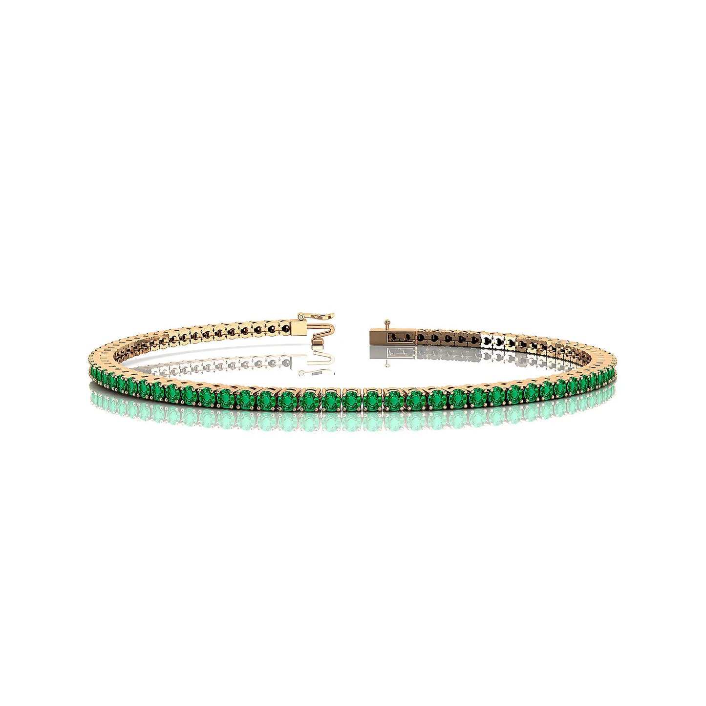 2026 14k Gold Natural 2mm Zambian Emerald Gemstone Tennis Bracelet Infinity Design Stacking Fine Jewelry Women Customized Size