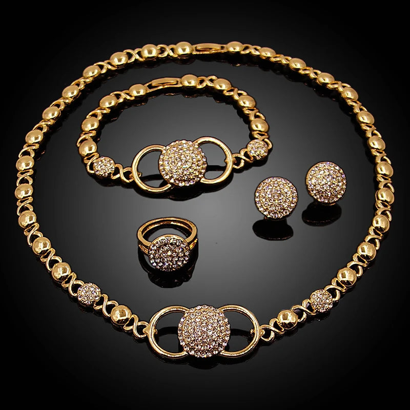Zhuerrui Fashion Jewelry High Quality 18 K Gold-Plated XOXO Fashion Jewelry Set for Wedding Women Party HM20080214
