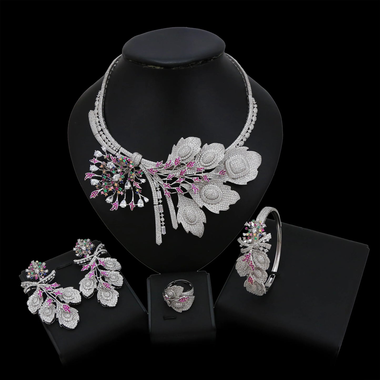 Zhuerrui American Gold Plated Jewelry Sets Women Wedding Jewelry Set Bridal Luxurious Jewelry Sets HZ18110704