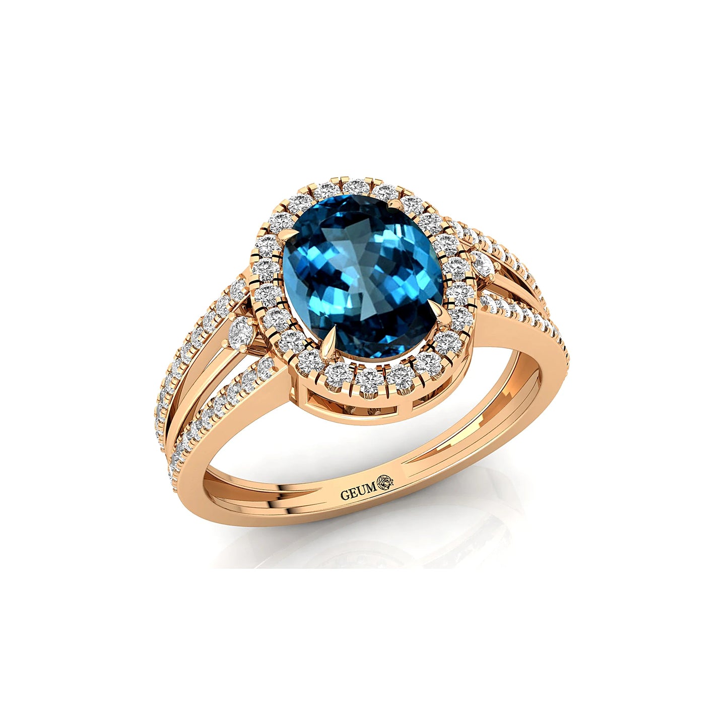 Beautiful London Blue Topaz 14k Solid Gold Wedding Engagement Classic Designer Custom Fine Jewelry Anniversary OEM Prong Setting