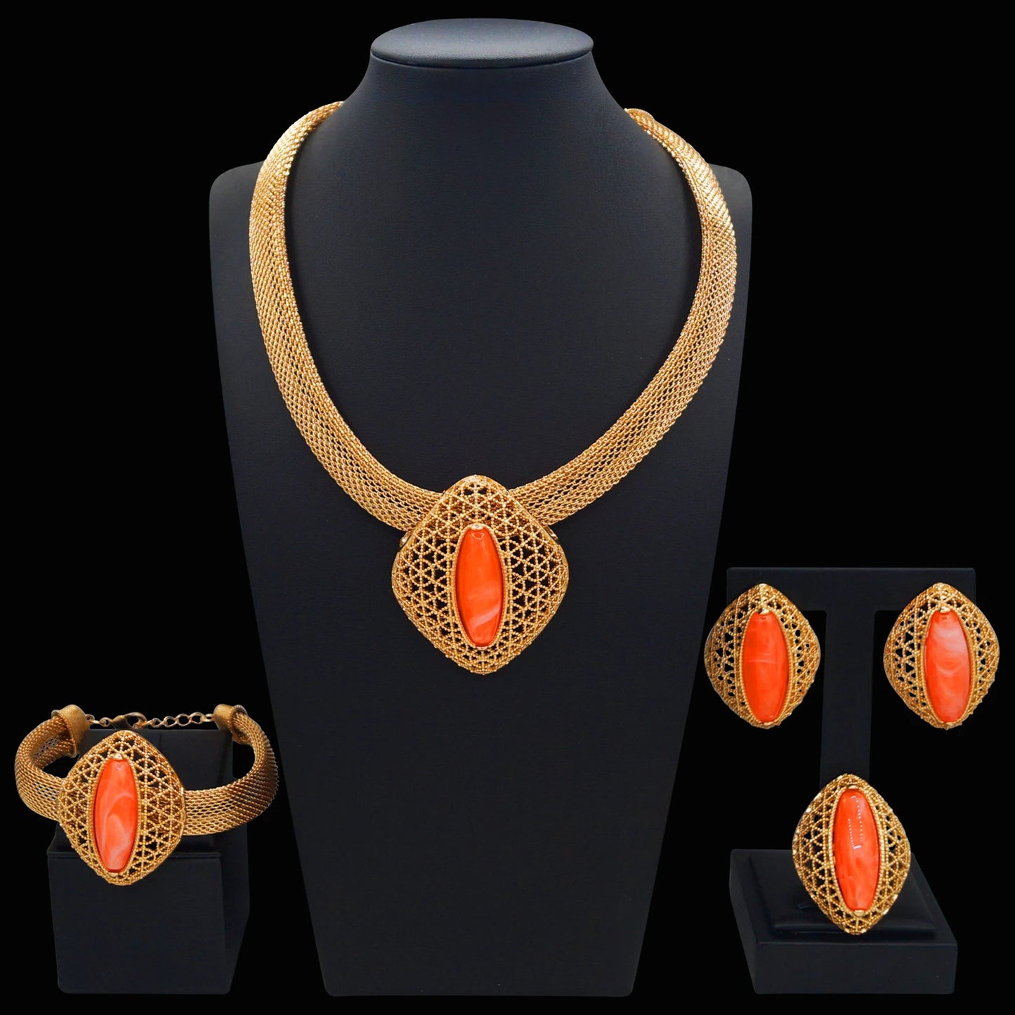 Zhuerrui Italiano Gold Designs Women Jewellery Set Party Fine Costume Jewelry Set Luxury Big Necklace Jewellery Sets HC2500314