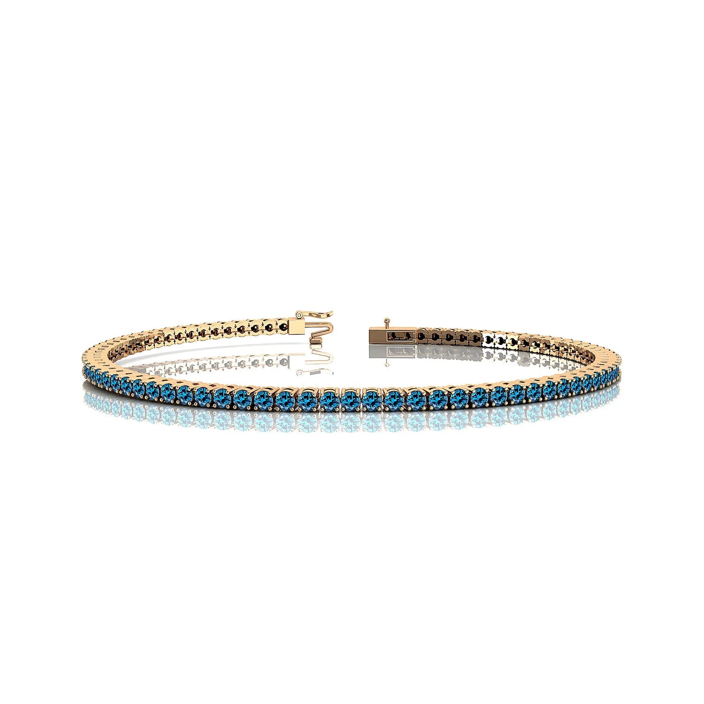 14k Gold Brilliant Cut Gemstone Tennis Bracelets Fine Jewelry Bridal Accessories Gift