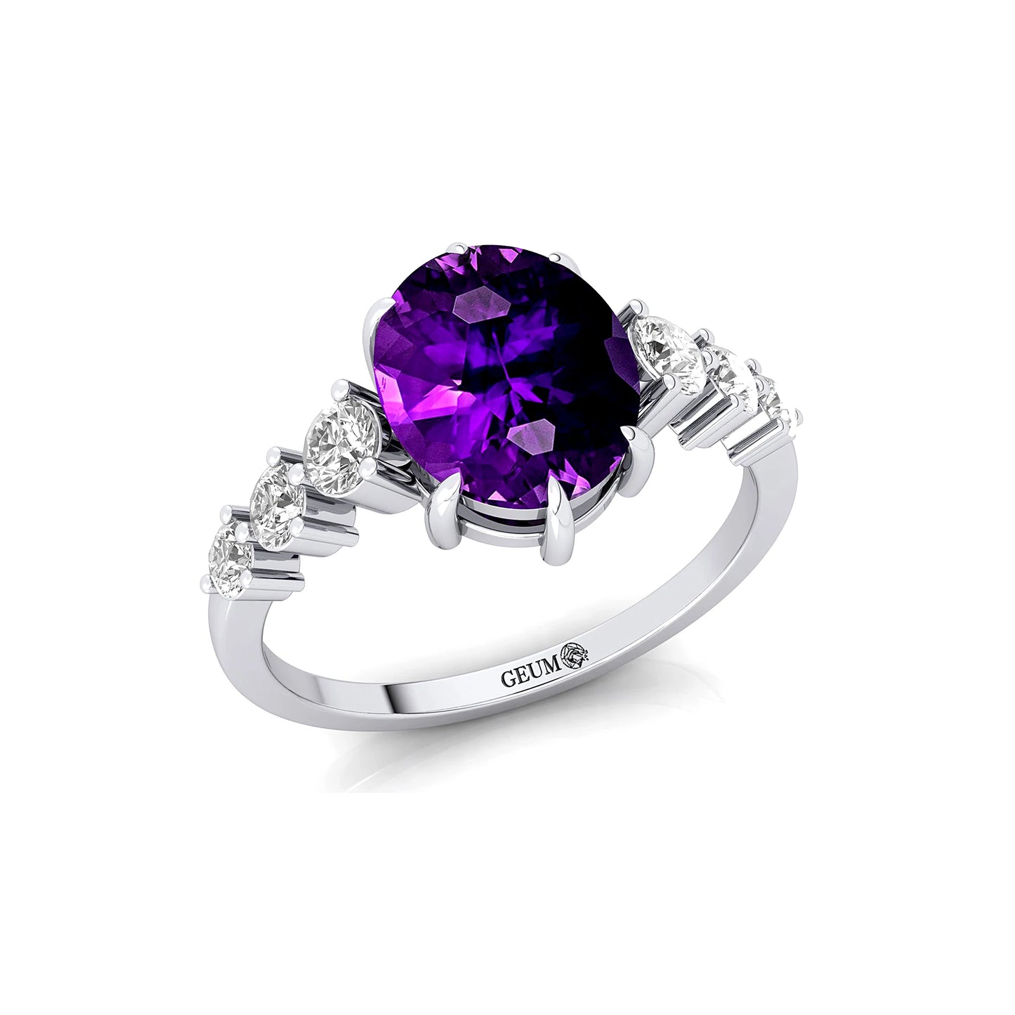 Solid 14k Yellow Gold Natural Amethyst Gemstone & Diamond Delicate Solitaire Wedding Anniversary Ring Handmade Fine Jewelry Bulk