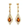 18k Gold Natural Citrine Gemstone Real Diamond Dangle Drop Earrings 14K Solid Gold Rhodium Plated Certified Cute Design Weddings