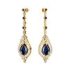 Lab Grown Alexandrite Gemstone Dainty Earrings Gift 18k Solid Gold Rhodium Plated Real Diamonds Luxurious Dangle Halo Earrings