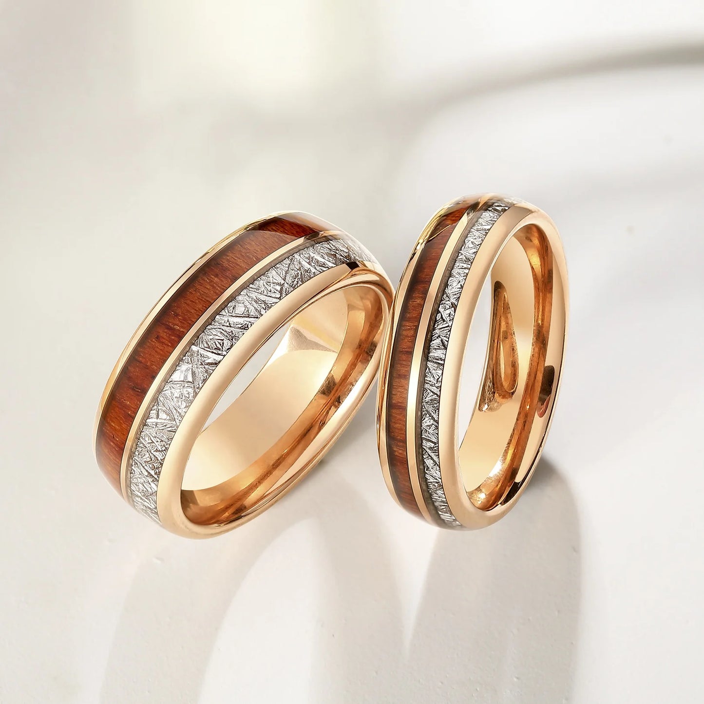 8mm 6mm Wood Inlay Tungsten Ring Fashion Ring for Women and Men in Pair Couple Wood Wedding Ring