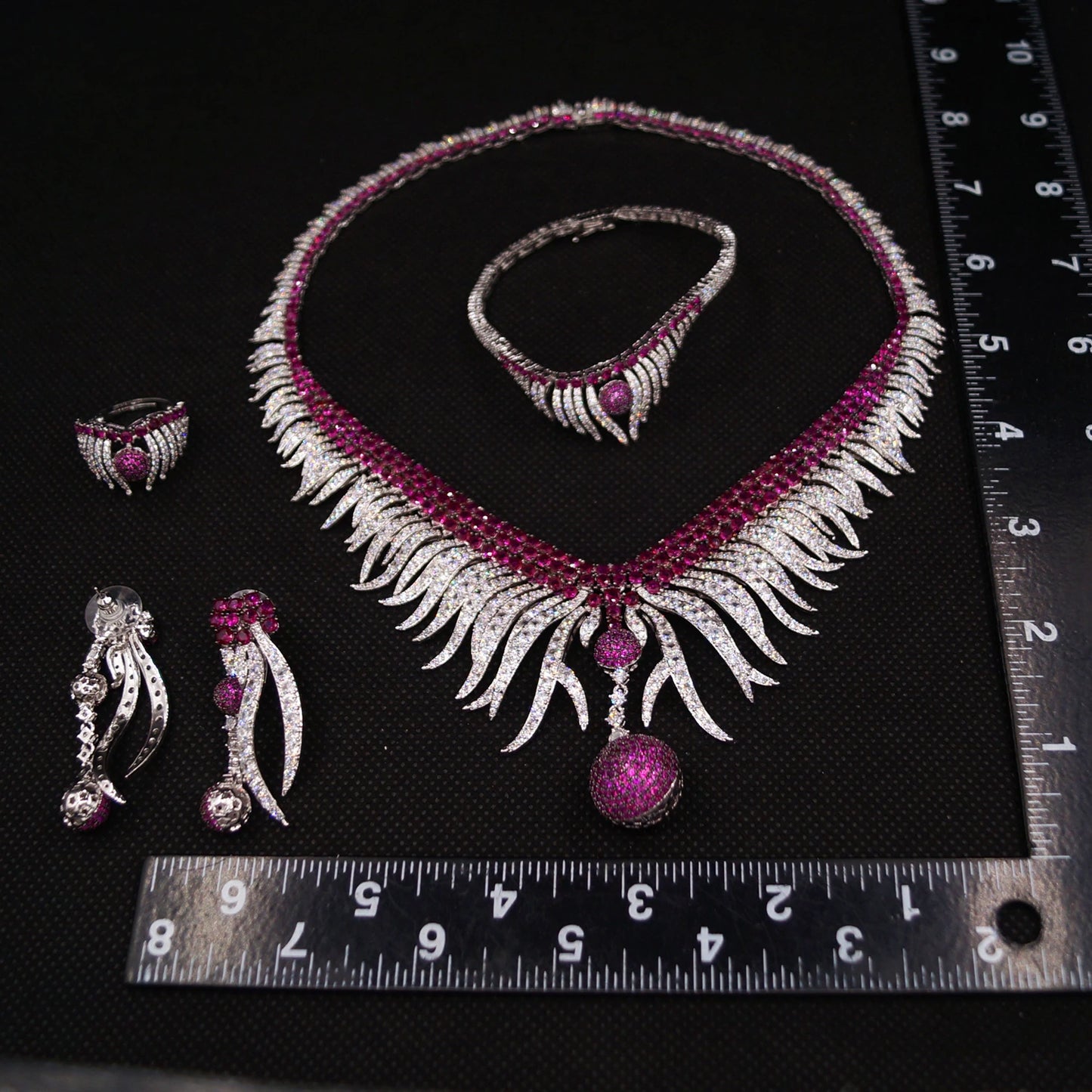 Zhuerrui New Design Sense Jewelry Set American High-end Diamond Series Ladies Classic Inheritance Wedding Four SetsHZ24018196