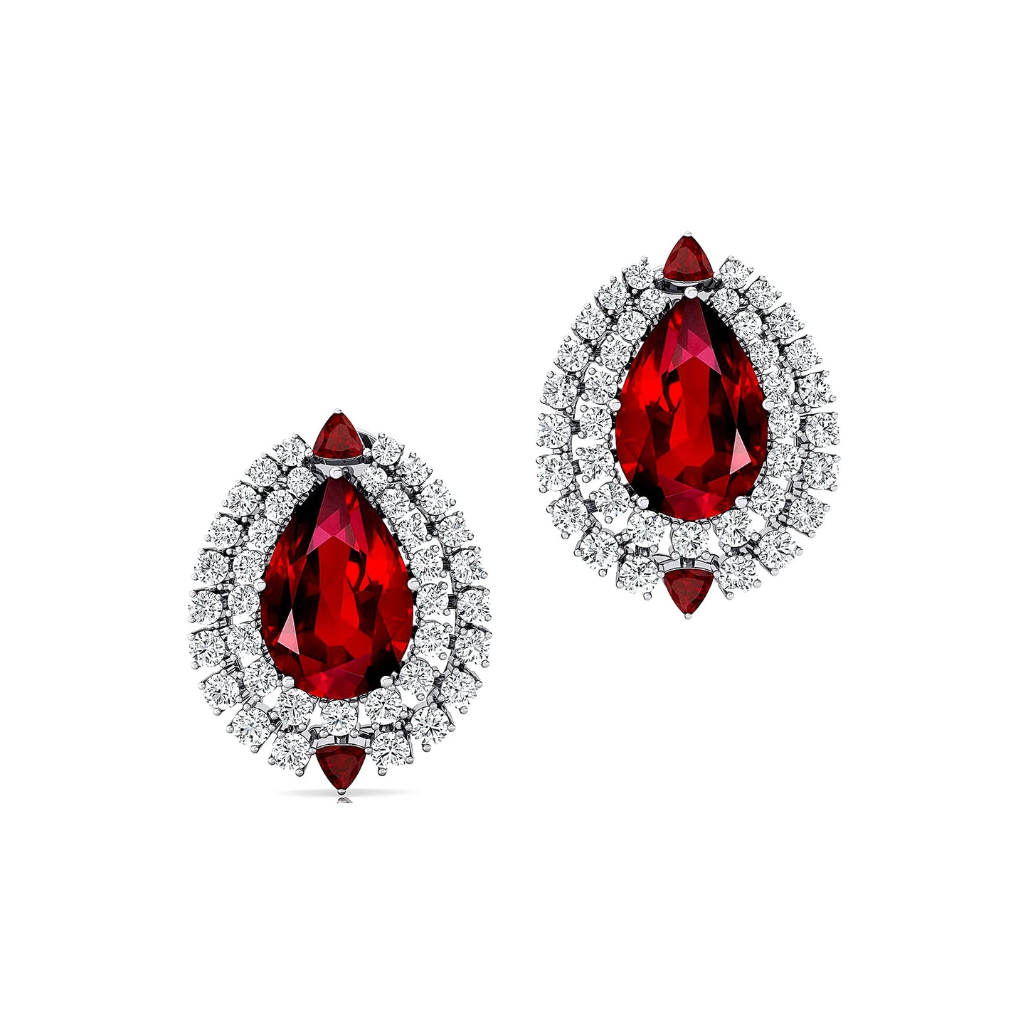 18k Solid Gold Cute Minimalist Halo Stud Earrings Lab Grown Ruby Gemstone Real Diamonds Fine Birthstone Earrings Gift For Wife