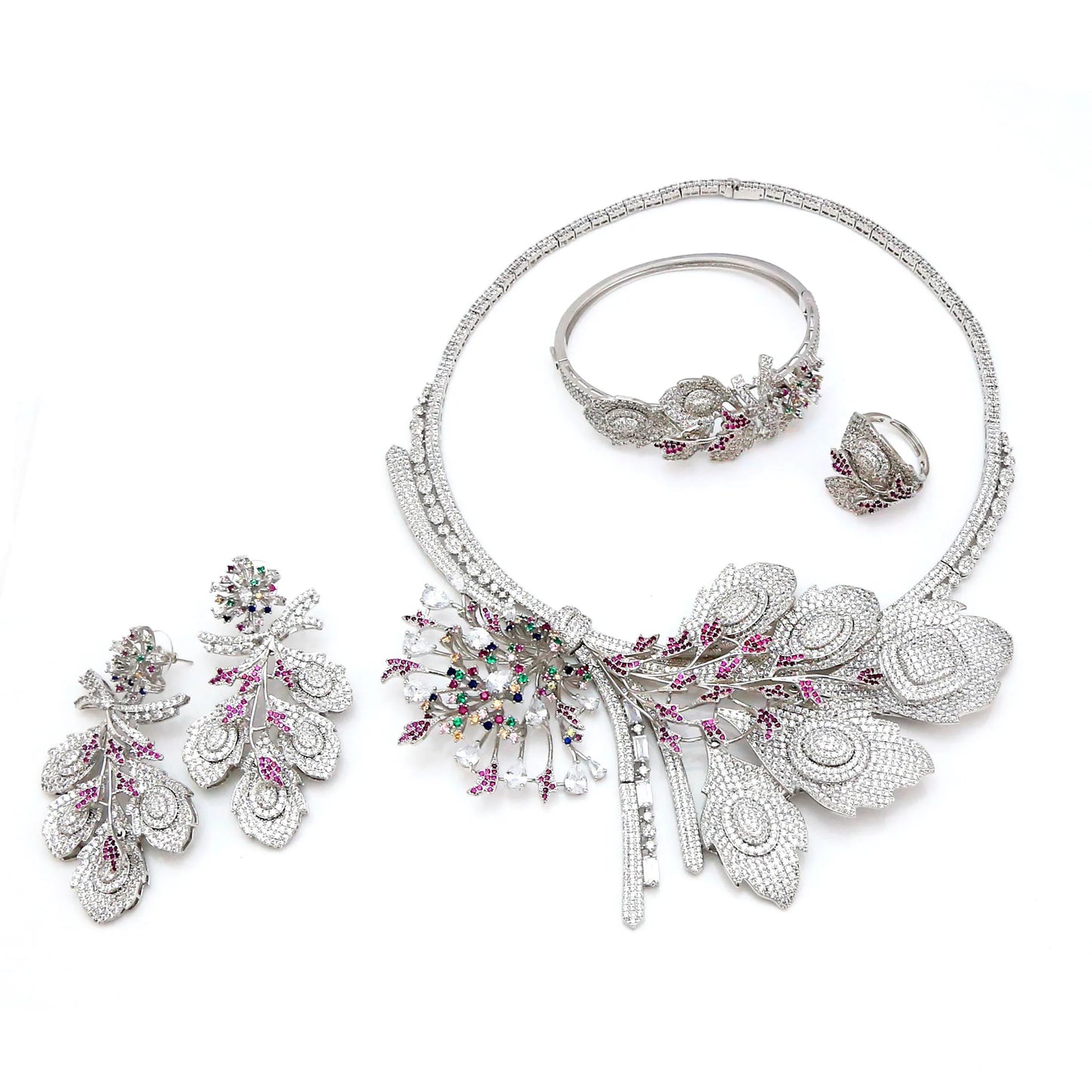 Zhuerrui American Gold Plated Jewelry Sets Women Wedding Jewelry Set Bridal Luxurious Jewelry Sets HZ18110704