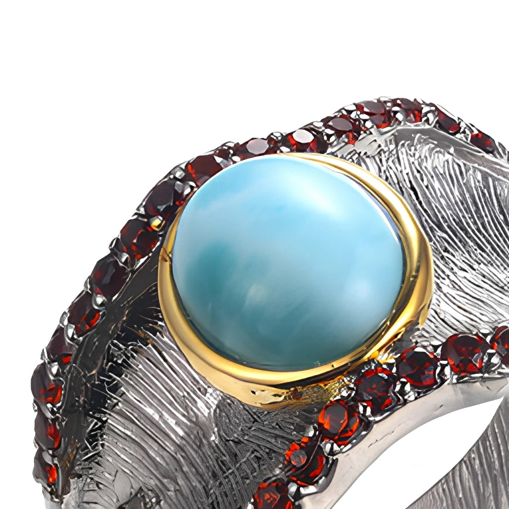 OEM/ODM Handmade Gold Plated High Quality Fashion Garnet Party Rings