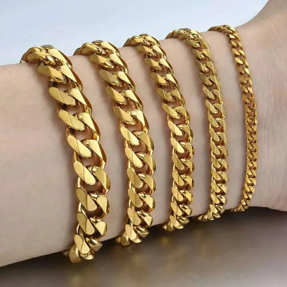 REBEL BMYF007-Ya Stainless Steel Six-Side Chain Black Color Men Women Bracelet Jewelry Couple's Gift