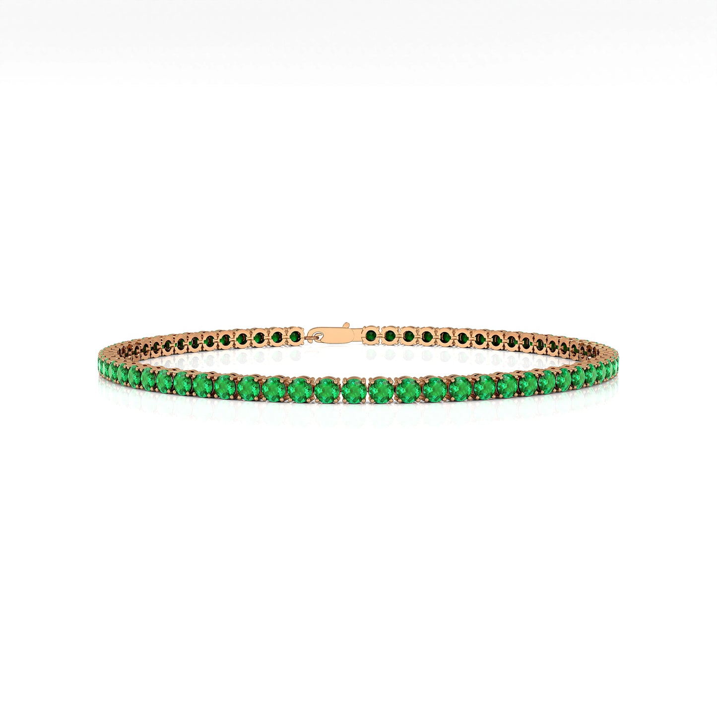 2026 14k Gold Natural 2mm Zambian Emerald Gemstone Tennis Bracelet Infinity Design Stacking Fine Jewelry Women Customized Size