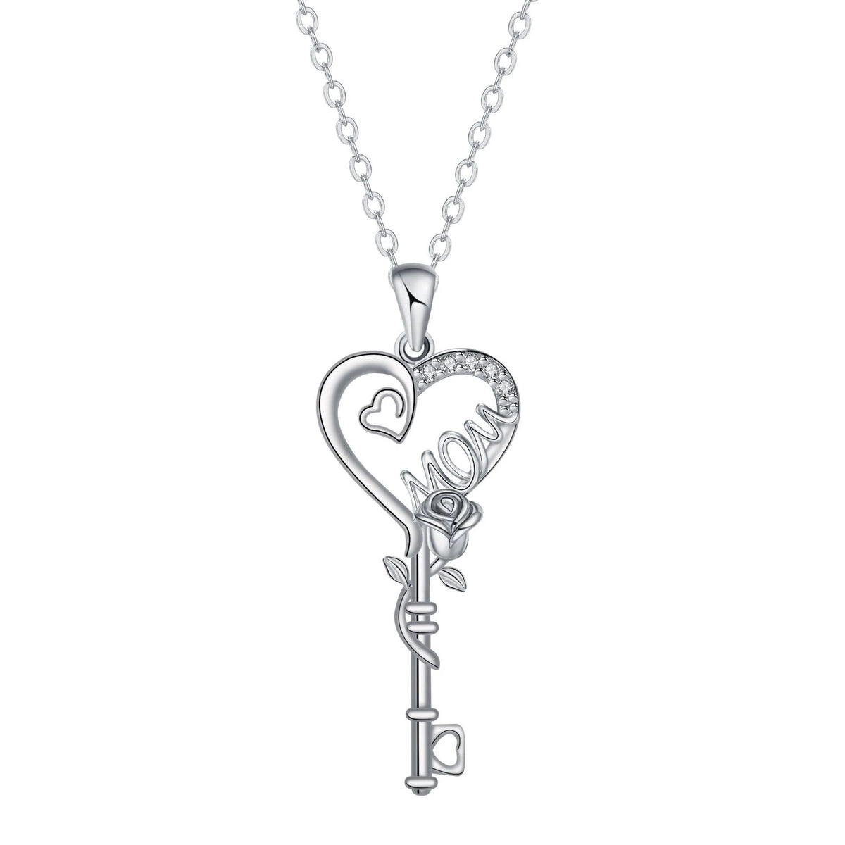 REDheart Silver Plated Celtic Knot Love Rose Necklace Angel Wings Key Necklace Rose Heart Tree of Life Heart Key Necklace for Womens Gift