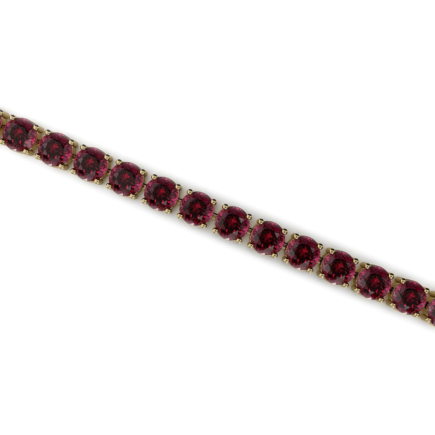 Natural Garnet Shape Gemstone Handmade Tennis Bracelets Designer 14k Gold Fine Jewelry Unique Trendy Party Gift Customizable