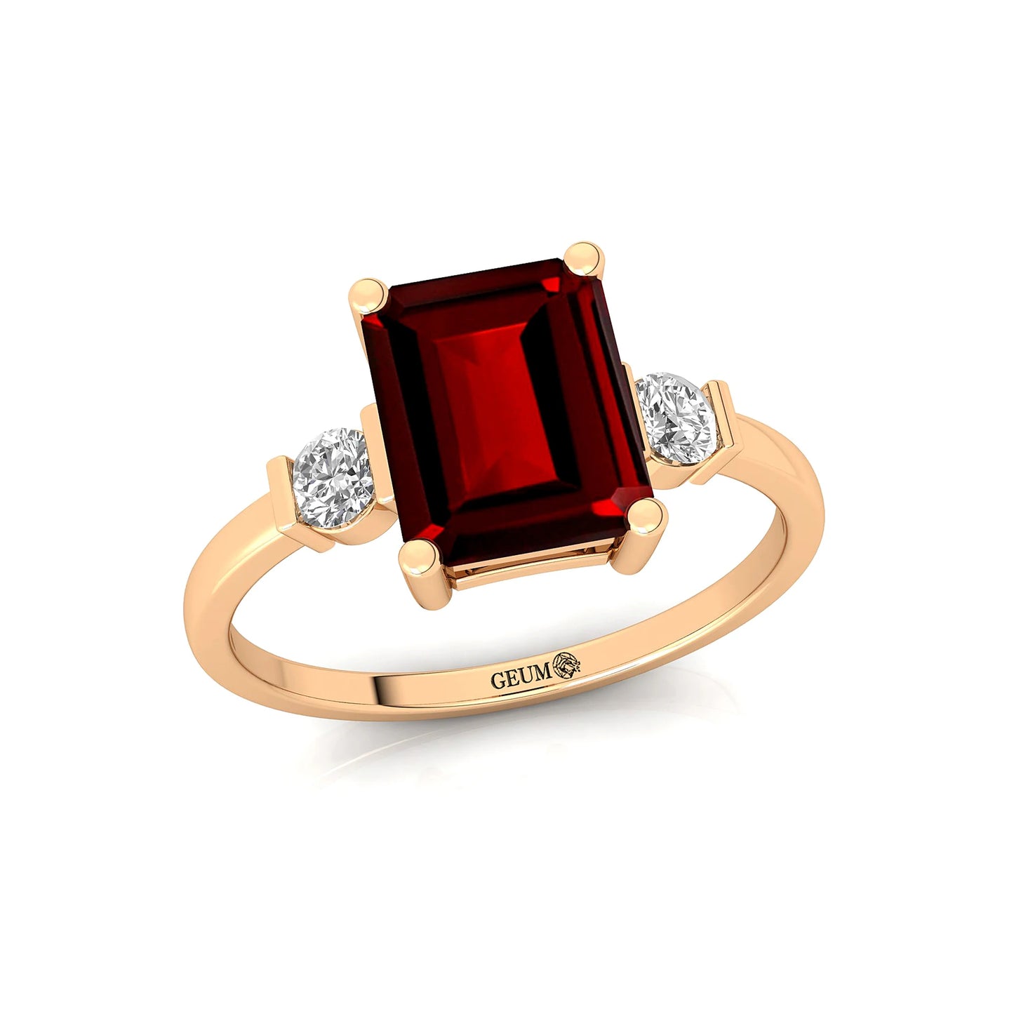 Perfect Natural Garnet Gemstone Genuine IGI Certified Diamond Halo Solitaire Ring 18k Pure Gold Luxurious Gift for Her