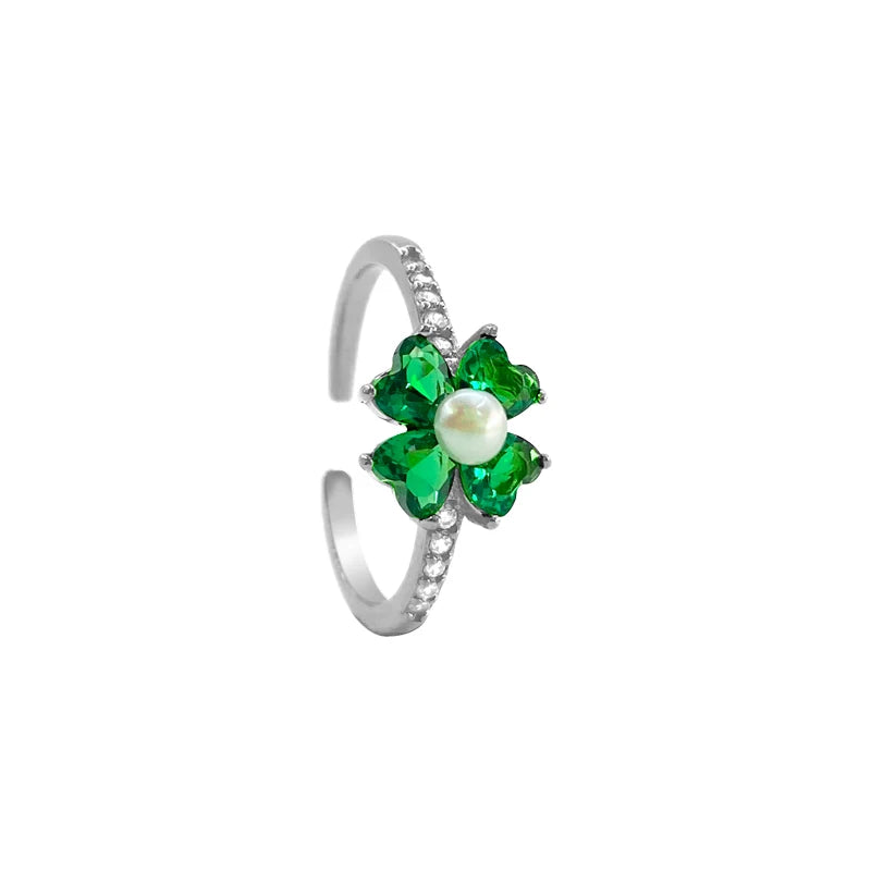 ArtistA Yinshiqi 925 Silver Jewelry Set for Women 18K Gold Plated Flower Green Zircon Hoop Earrings Necklace Bracelet Parties Weddings