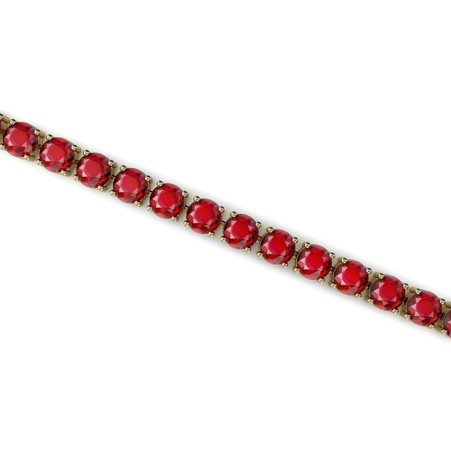 14K 18K Gold Natural Ruby 2mm Classic Tennis Bracelet Infinity Design Single Liner Stacking Jewelry Women's Wedding Gift