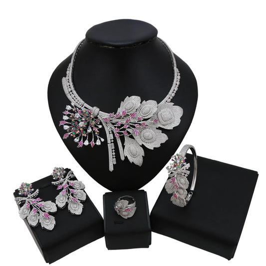 Zhuerrui American Gold Plated Jewelry Sets Women Wedding Jewelry Set Bridal Luxurious Jewelry Sets HZ18110704