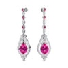 Solid Gold Luxurious Design Pear Cut Lab Grown Pink Sapphire Gemstone Cute Wedding OEM Birthstone Dangle Drop Earring