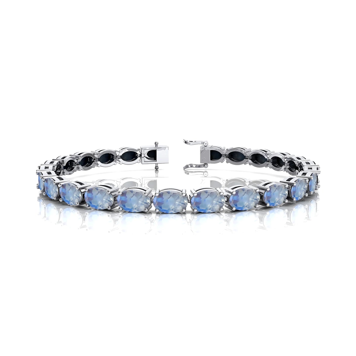 Natural Moonstone Gemstone Handmade Tennis Chain Bracelet 10k 14K 18k Solid Gold Prong Set Unisexual Tennis Bracelet Wholesaler