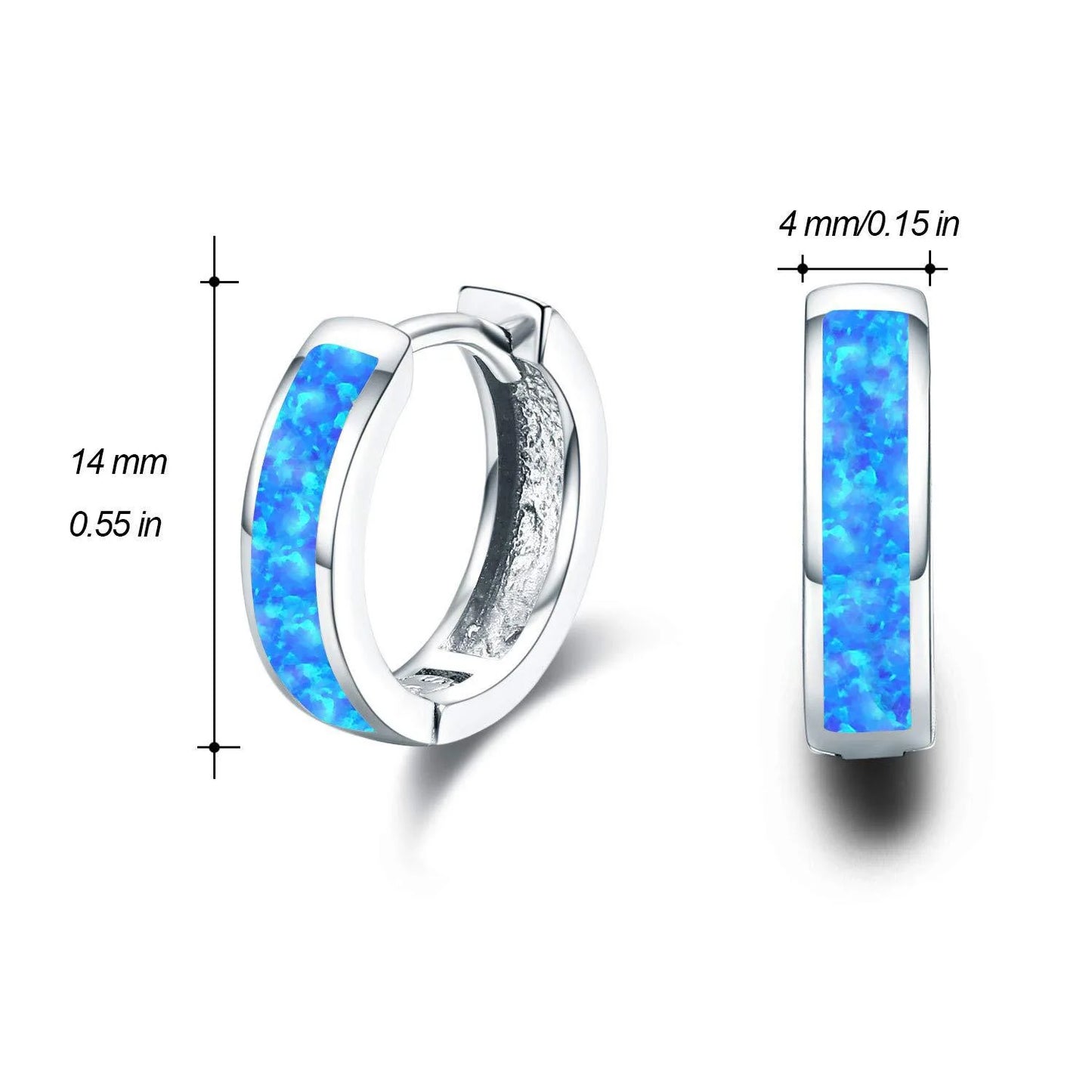 Australian Style Luxury Small Opal Stud Earrings in Silver Plated Brass for Girls with Small Ears Gift