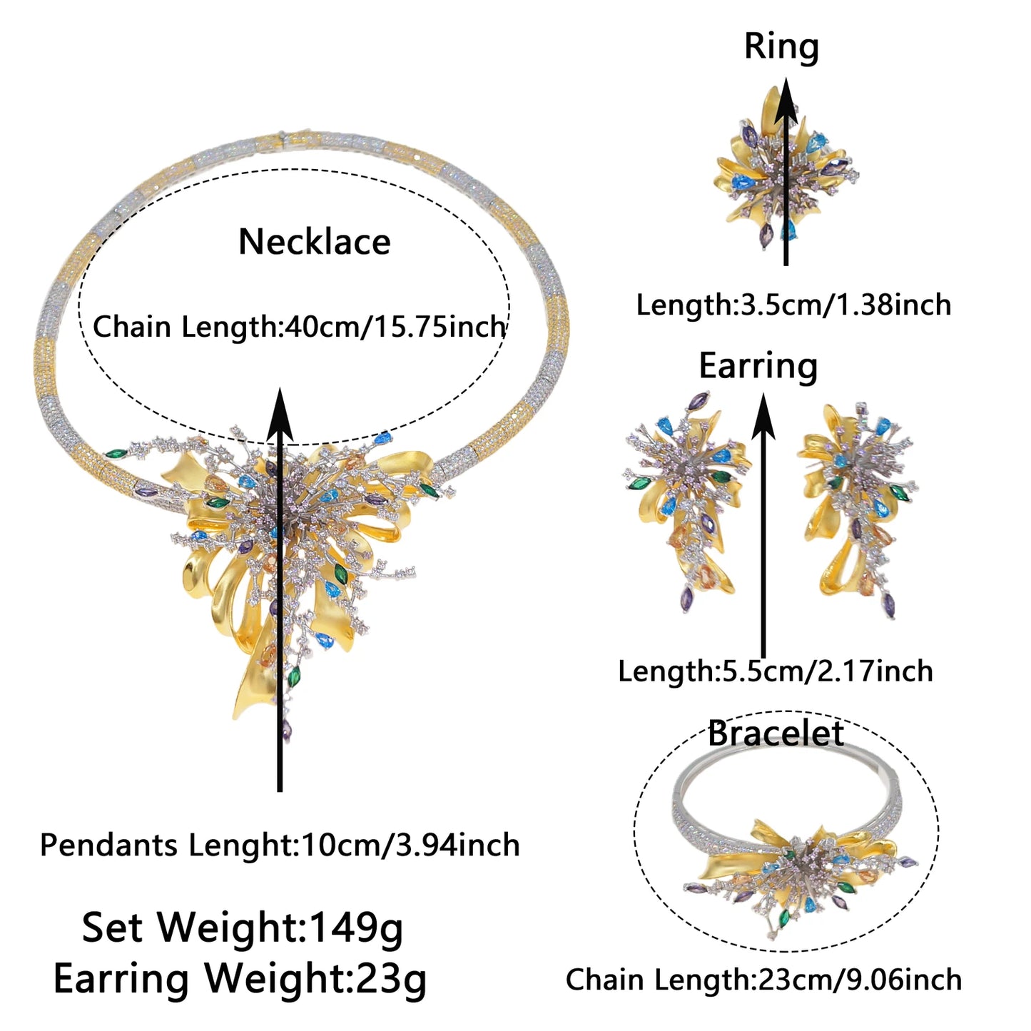 Zhuerrui New Design Sense Jewelry Set American High-end Diamond Series Ladies Classic Inheritance Wedding Four SetsHZ24740209