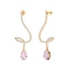 18k Solid Gold Rhodium Plated Dangling Drop Earrings Wedding Jewelry Natural Morganite Gemstone & Real Diamonds Earrings For Her