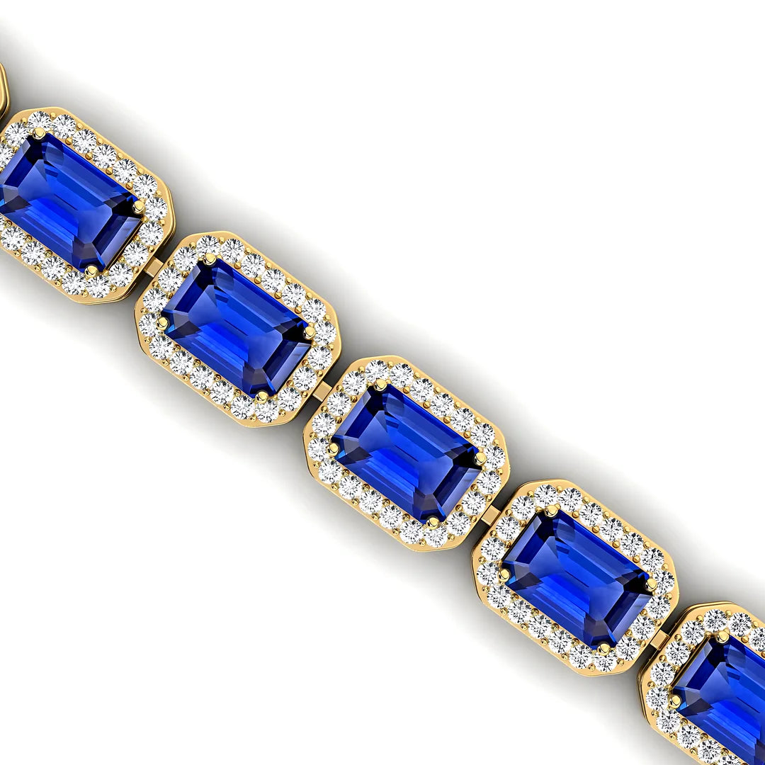 Best Selling Octagon Cut Diamond Tennis Bracelet 14k Solid Gold Fine Jewelry Gift for Party Occasions