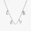 High Quality 9K Solid Gold Natural Diamond Studded LOVE Letter Necklace 32 Diamonds 0.12 Carat Custom Made Luxury Romantic Charm